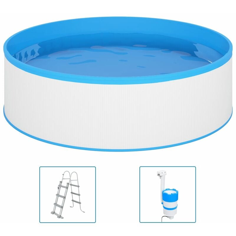 

Piscina de chapoteo con escalera y bomba 350x90 cm blanco - Youthup