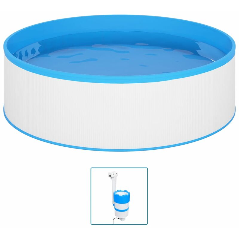

Piscina de chapoteo skimmer colgante y bomba 350x90 cm blanco - Youthup