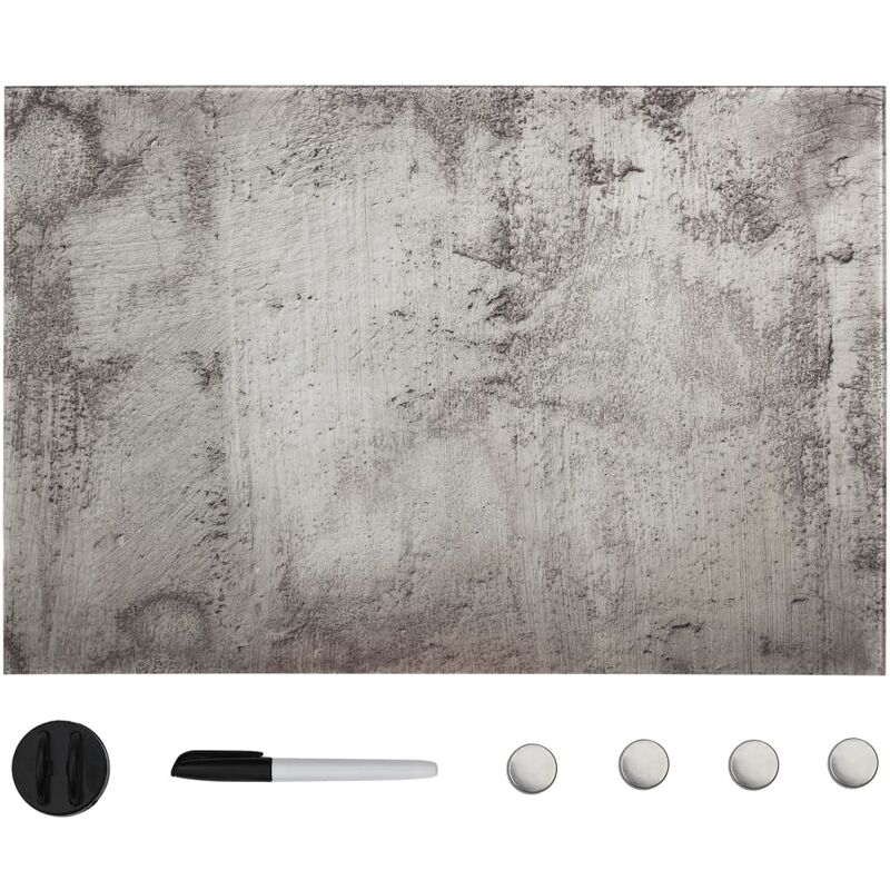 

YOUTHUP Pizarra magnética de pared vidrio 50x30 cm - Gris