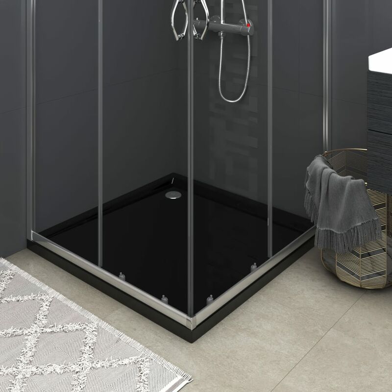 

Plato de ducha cuadrado de ABS negro 80x80 cm - Negro - Youthup