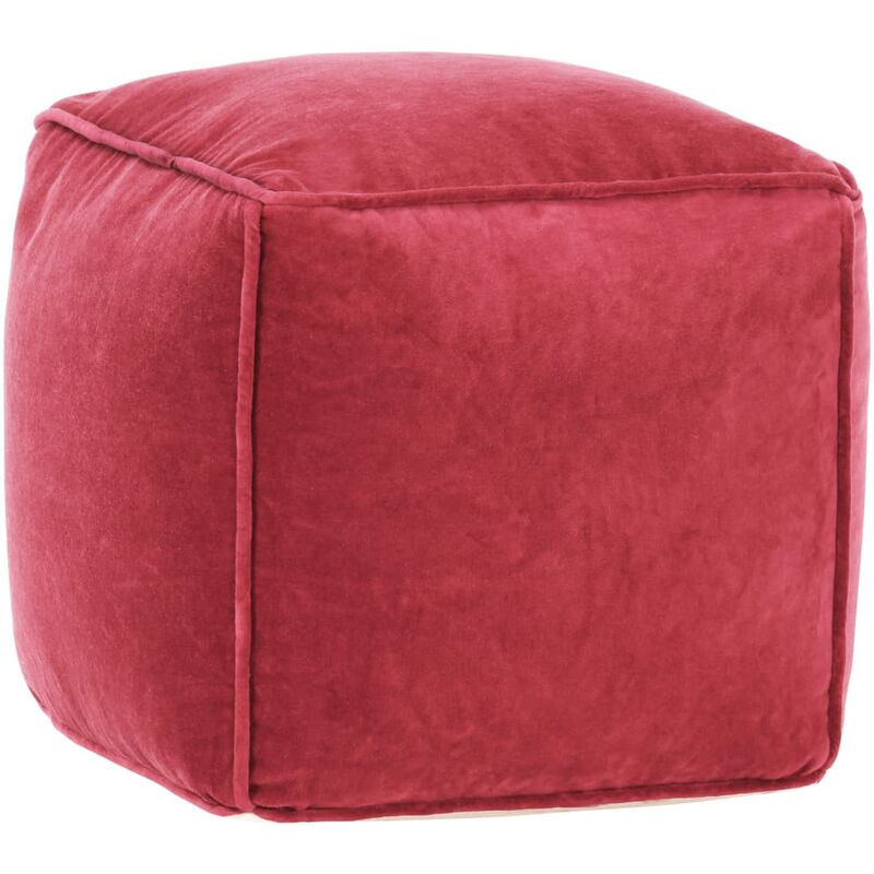 

YOUTHUP Puf de terciopelo de algodón rojo 40x40x40 cm - Rosa