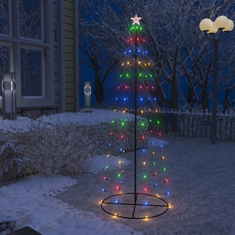 

Árbol cono de Navidad 100 LEDs coloridos decoración 70x180 cm - Multicolor - Youthup