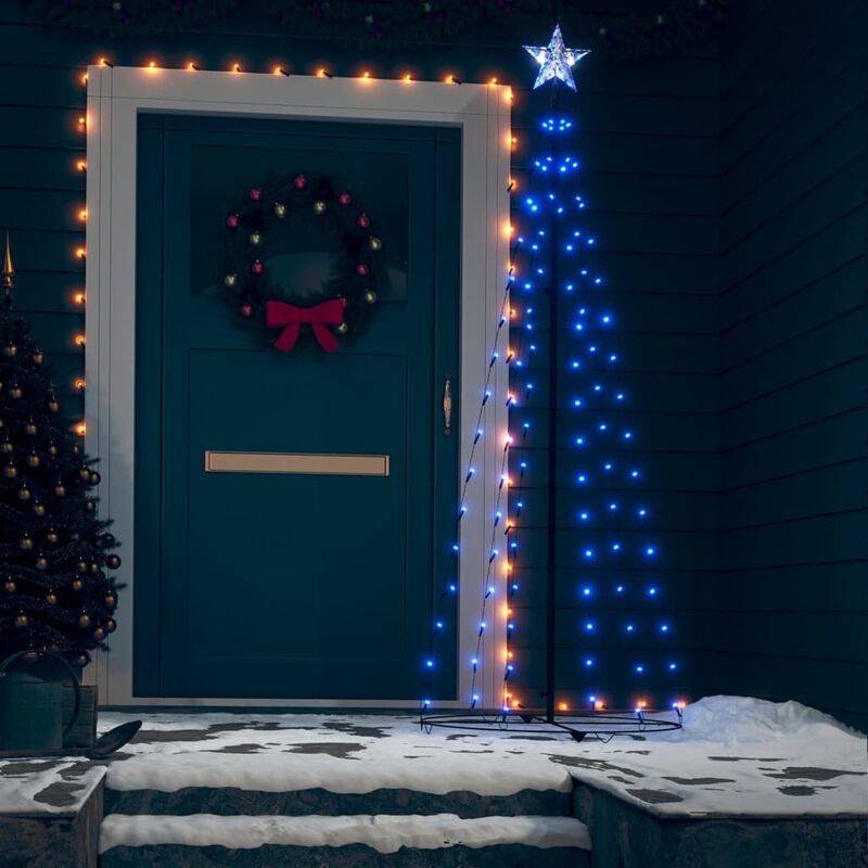 

Árbol cono de Navidad 100 LEDs decoración azul 70x180 cm - Azul - Youthup