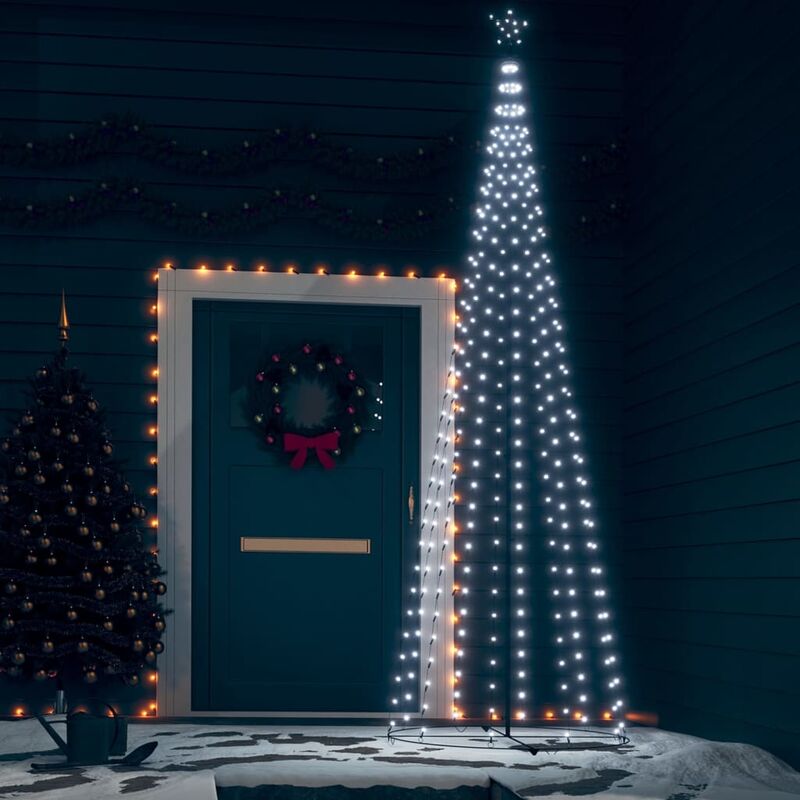 

Árbol cono de Navidad 330 LED blanco frío decoración 100x300 cm - Blanco - Youthup