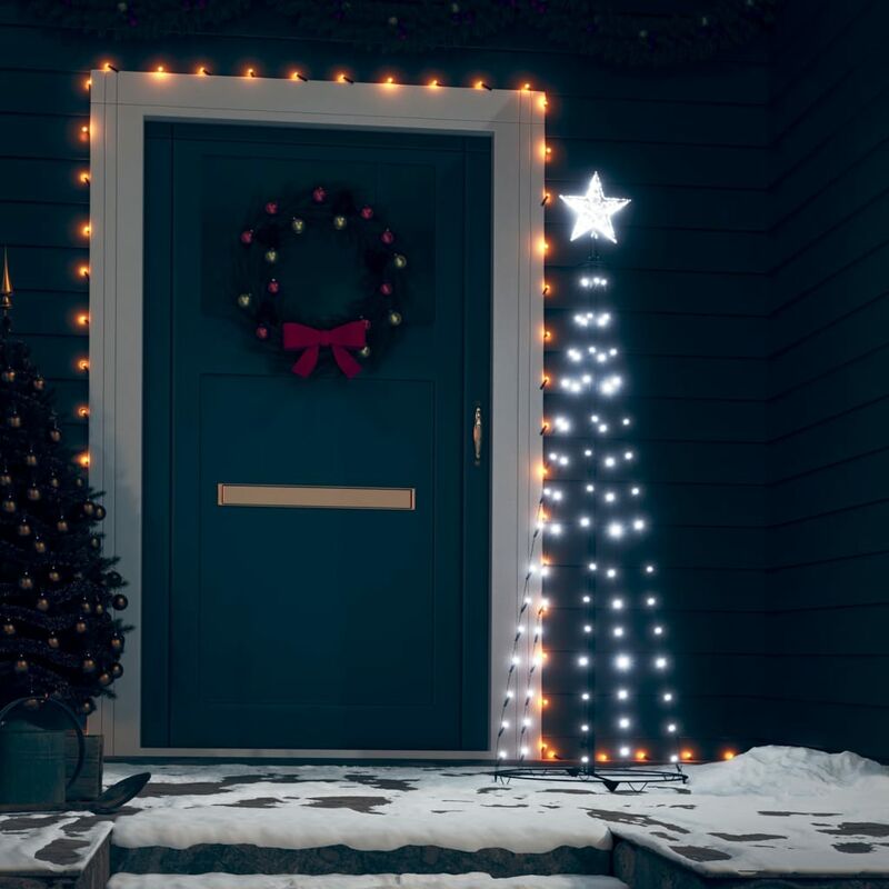 

Árbol de cono de Navidad blanco frío 84 LED adorno 50x150 cm - Youthup