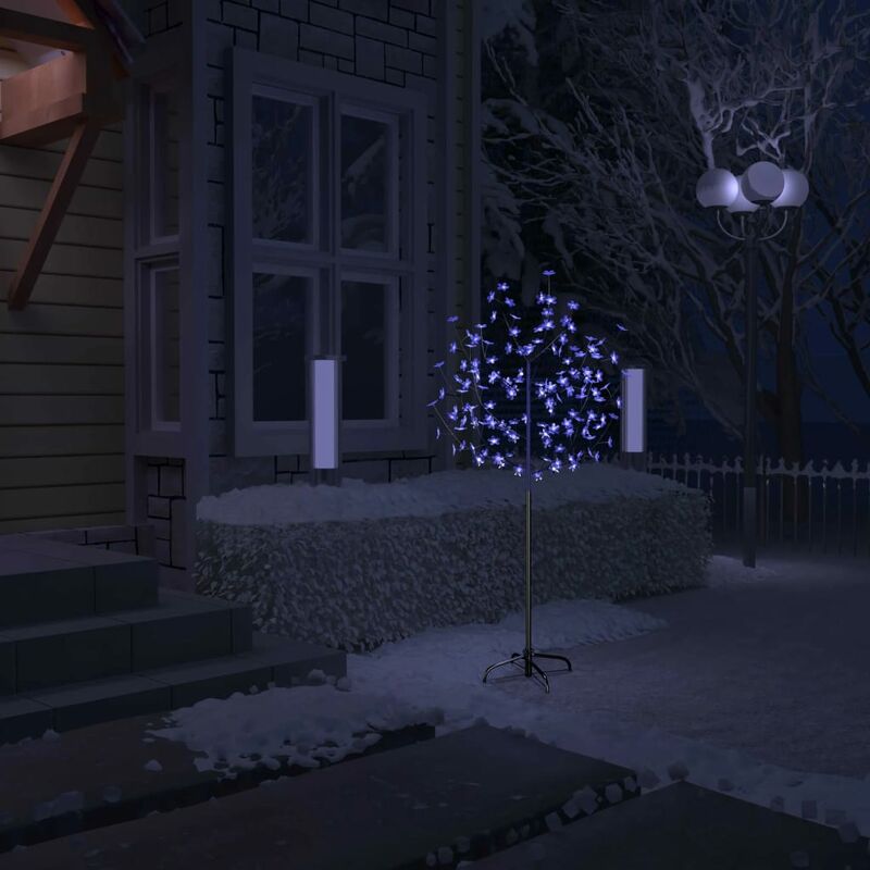 

Árbol de Navidad 120 LEDs luz azul fría flores de cerezo 150 cm - Negro - Youthup