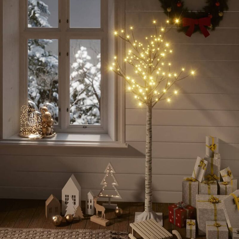 

YOUTHUP Árbol de Navidad 140 LEDs sauce blanco cálido 1,5 m