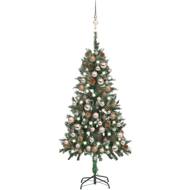 

Árbol de Navidad artificial con LED, bolas y piñas 150 cm - Youthup