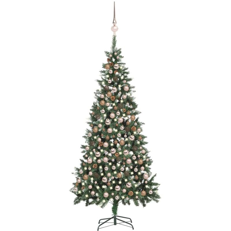 

Árbol de Navidad artificial con LED, bolas y piñas 210 cm - Youthup