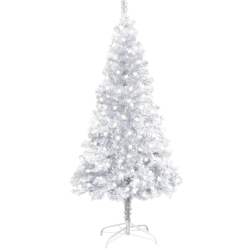 

YOUTHUP Árbol de Navidad artificial con LED soporte plateado PET 120 cm