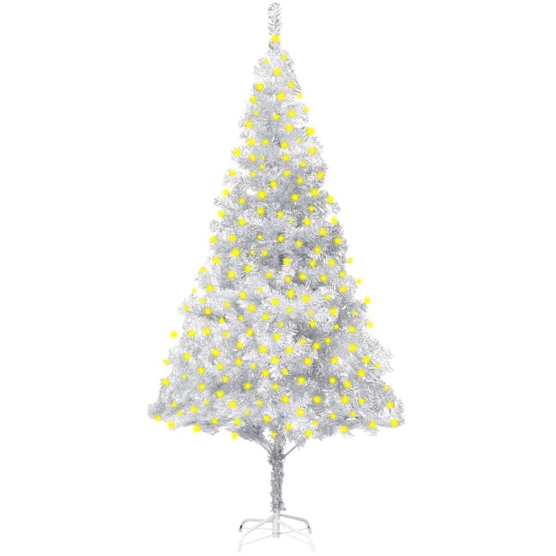 

Árbol de Navidad artificial con LED soporte plateado PET 210 cm - Youthup