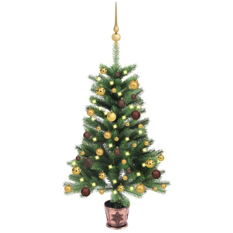

Árbol de Navidad artificial con LED y bola verde 65 cm - Youthup