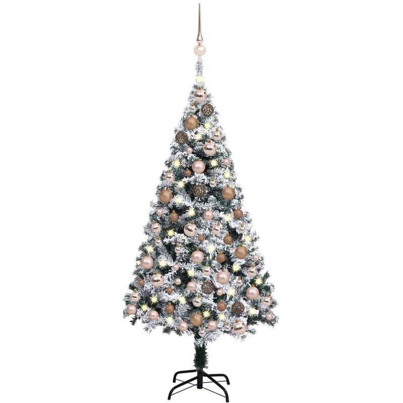 

Árbol de Navidad artificial con LED y bolas PVC verde 150 cm - Youthup