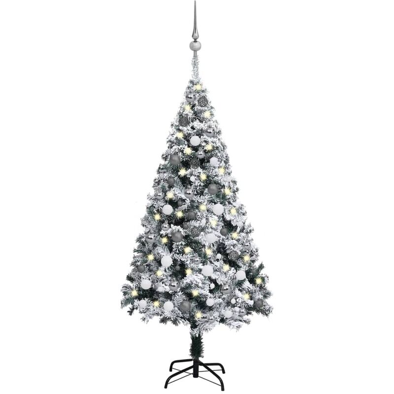

Árbol de Navidad artificial con LED y bolas PVC verde 150 cm - Youthup