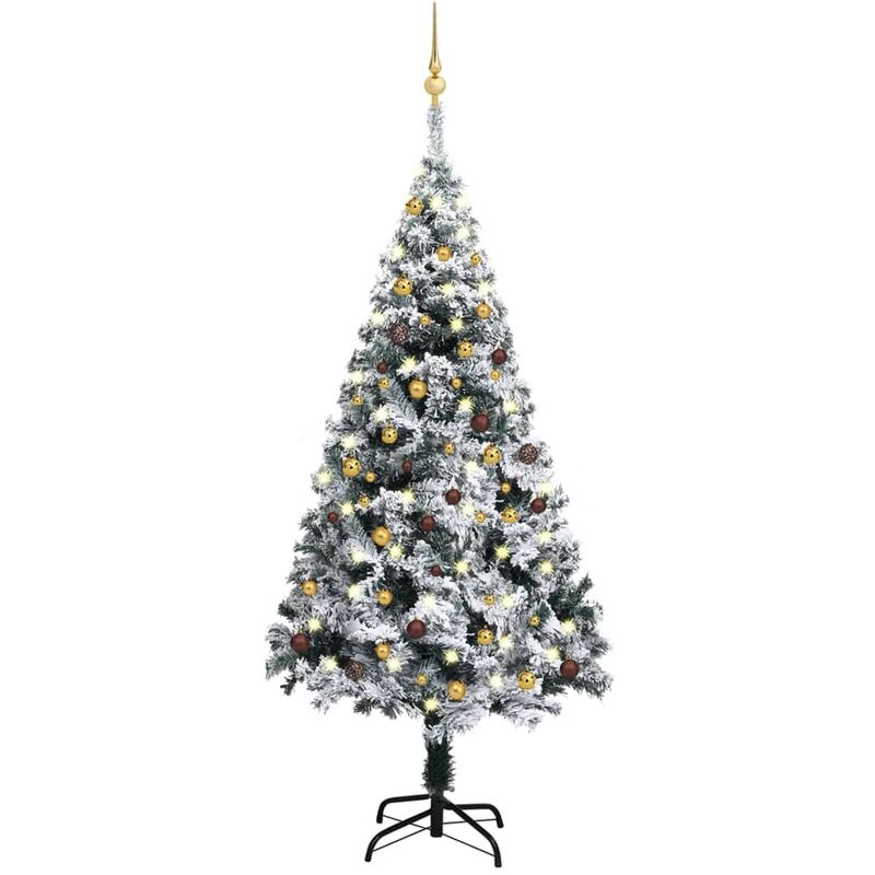 

Árbol de Navidad artificial con LED y bolas verde 180 cm - Youthup