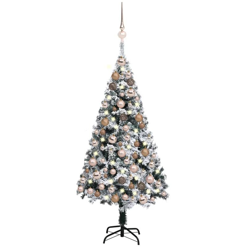 

Árbol de Navidad artificial con LEDs y bolas verde 120 cm - Youthup