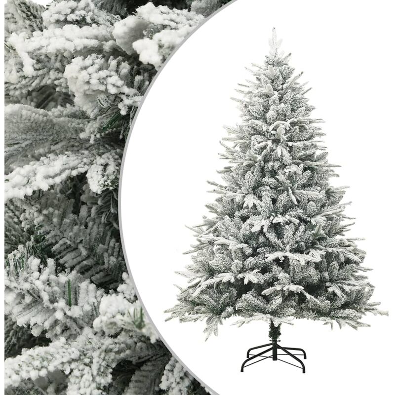 

YOUTHUP Árbol de Navidad artificial con nieve PVC y PE verde 210 cm