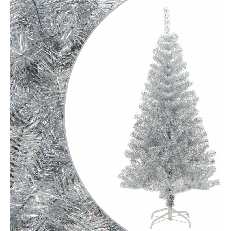 

Árbol de Navidad artificial con soporte plateado PET 120 cm - Plateado - Youthup