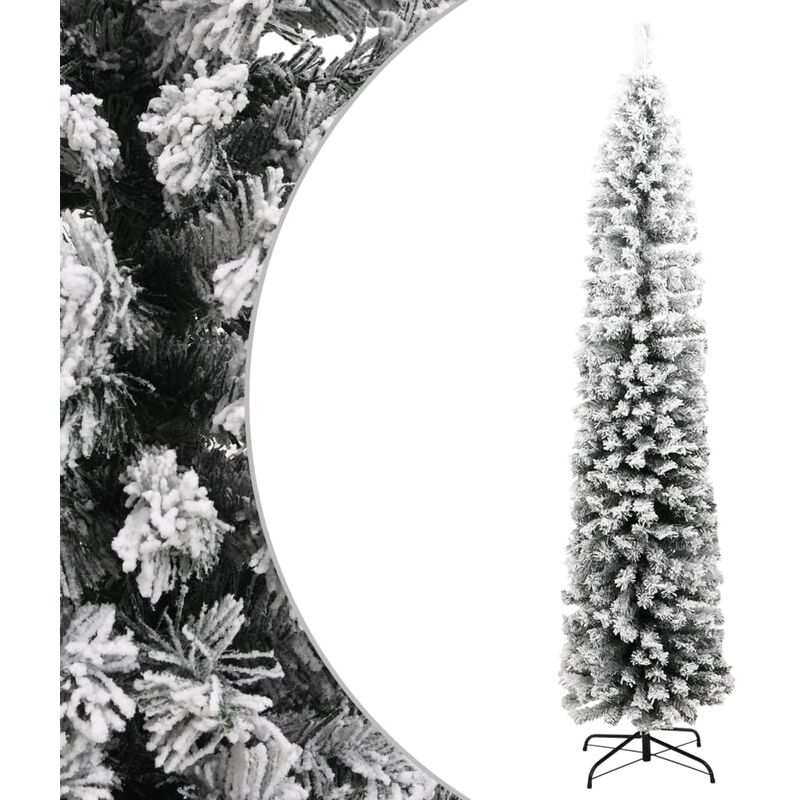 

YOUTHUP Árbol de Navidad artificial estrecho con nieve PVC verde 210 cm - Verde