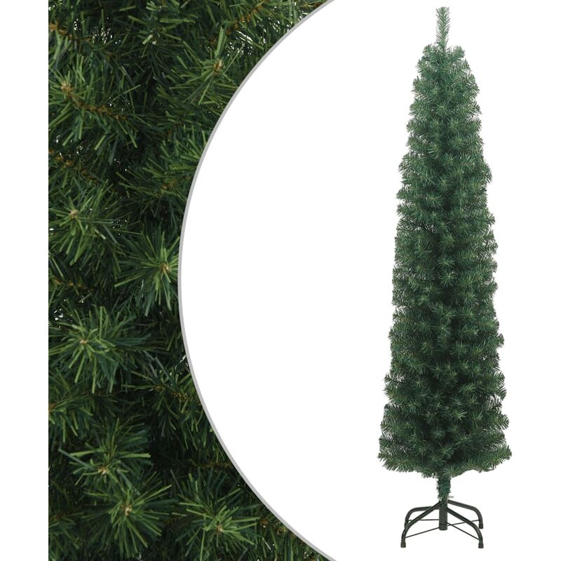 

YOUTHUP Árbol de Navidad artificial estrecho y soporte PVC verde 180 cm - Verde