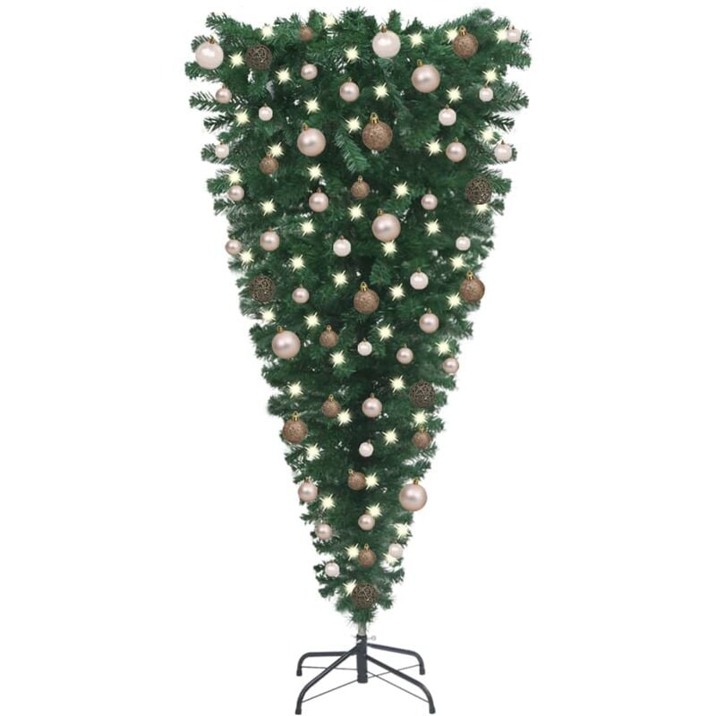 

Árbol de Navidad artificial invertido con LEDs y bolas 150 cm - Youthup