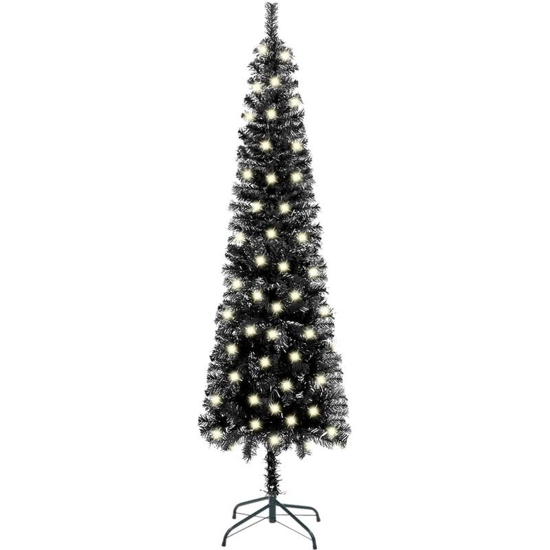 

YOUTHUP Árbol de Navidad estrecho con LED 150 cm negro