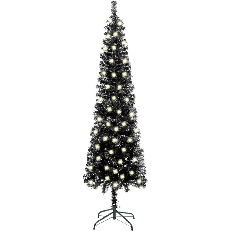 

Árbol de Navidad estrecho con LED negro 240 cm - Youthup