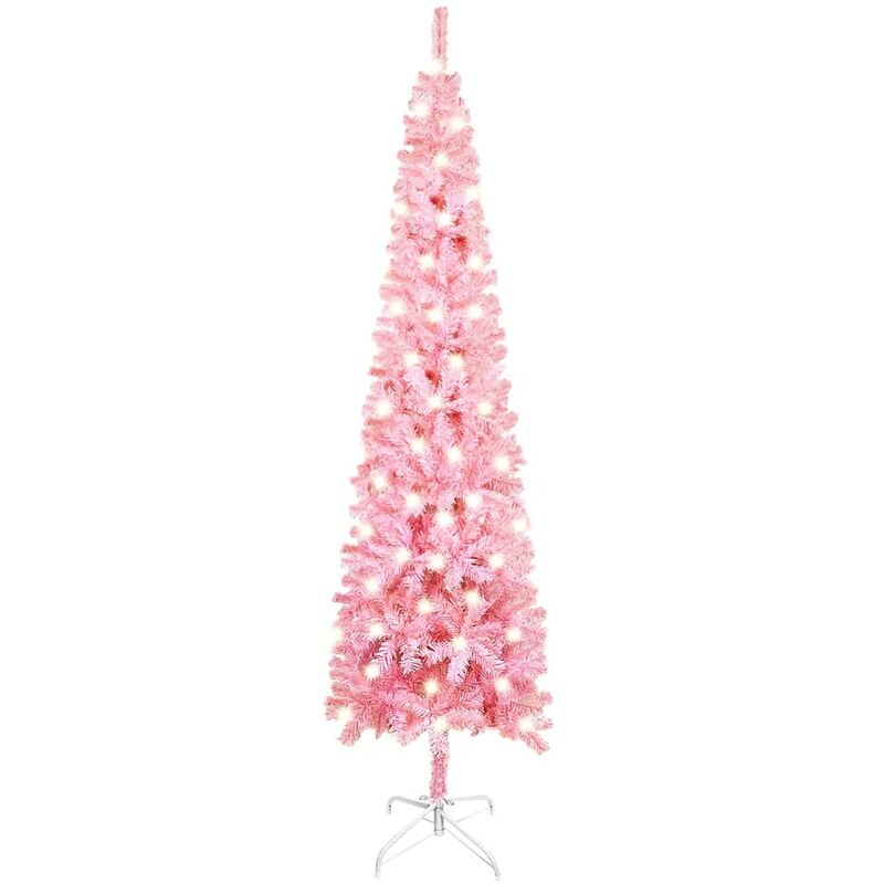 

YOUTHUP Árbol de Navidad estrecho con LED rosa 150 cm