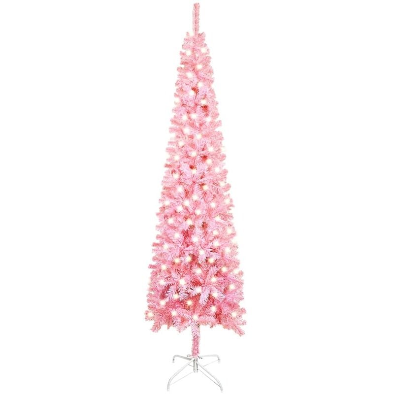 

YOUTHUP Árbol de Navidad estrecho con LED rosa 240 cm