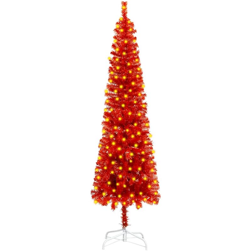 

YOUTHUP Árbol de Navidad estrecho con LEDs rojo 120 cm