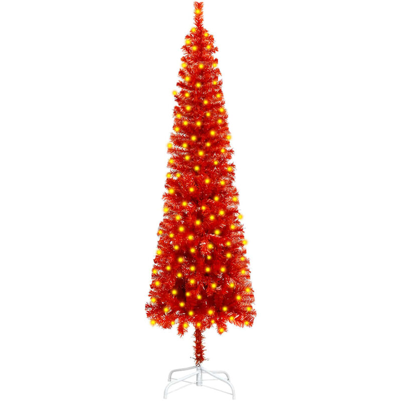 

YOUTHUP Árbol de Navidad estrecho con LEDs rojo 150 cm