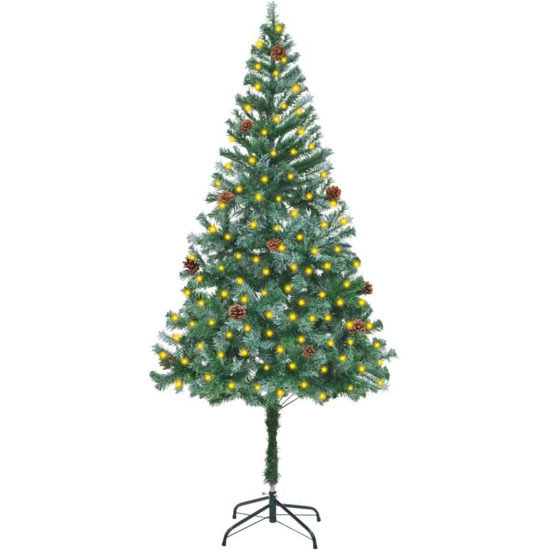 

YOUTHUP Árbol de Navidad glaseado con LED y piñas 180 cm