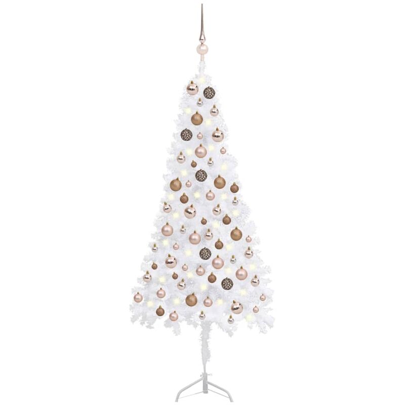 

Árbol Navidad artificial esquina LED y bolas PVC blanco 120 cm - Youthup