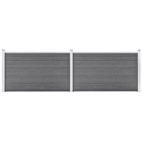 YOUTHUP Recinzione da Giardino in WPC 353x106 cm Grigia