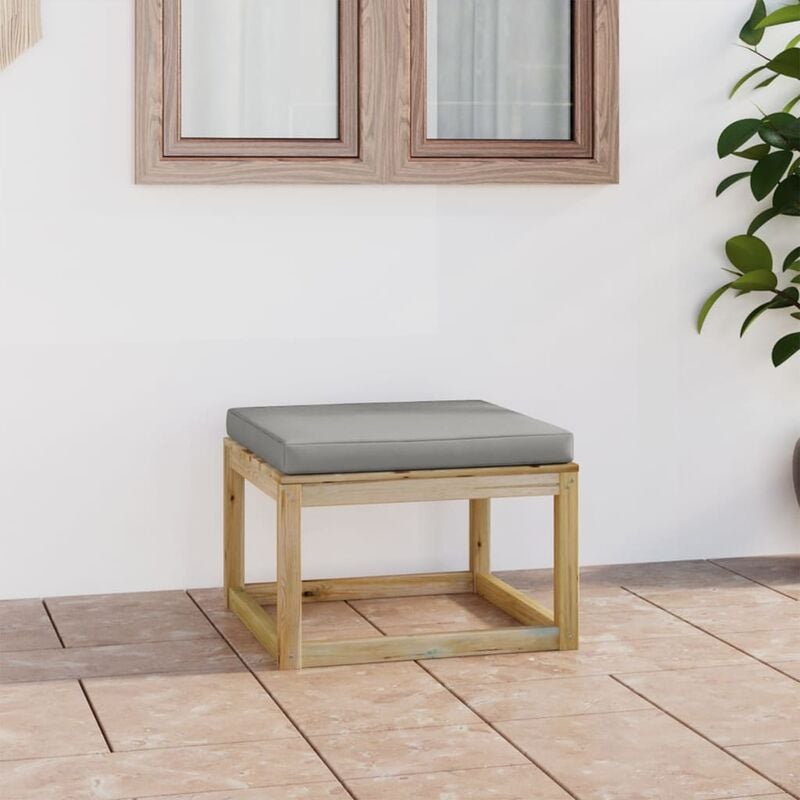 

YOUTHUP Reposapiés de jardín con cojín madera de pino impregnada verde