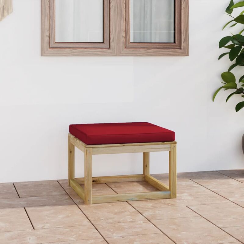 

YOUTHUP Reposapiés de jardín con cojín madera de pino impregnada verde