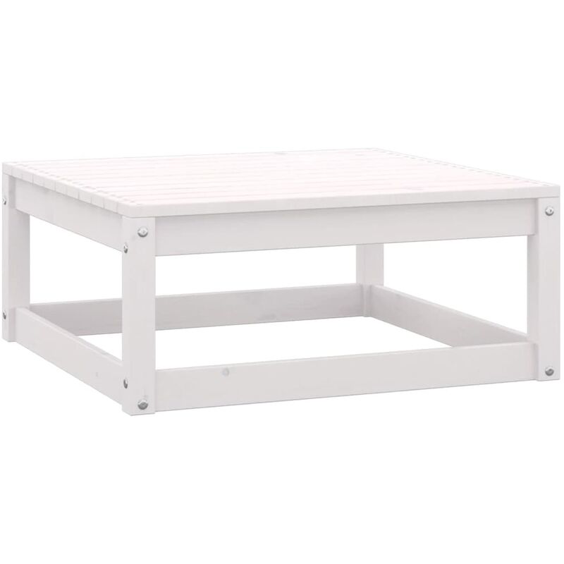 

Reposapiés de jardín madera maciza de pino blanco 70x70x30 cm - Blanco - Youthup