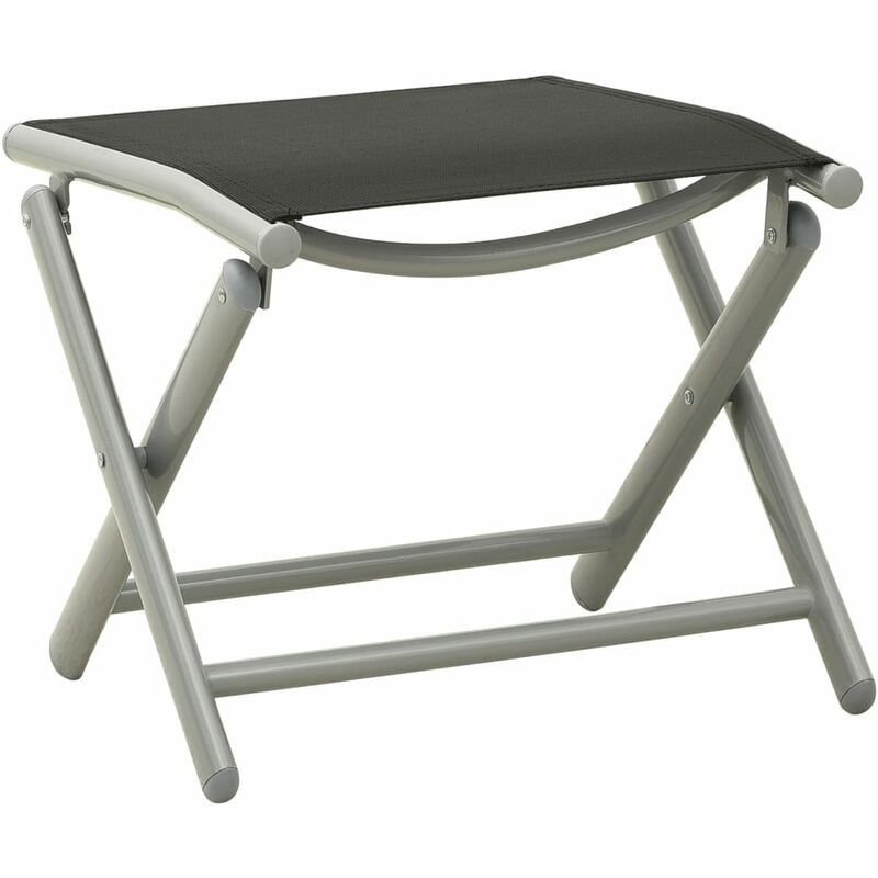 

Reposapiés plegable textilene y aluminio negro y plateado - Plateado - Youthup