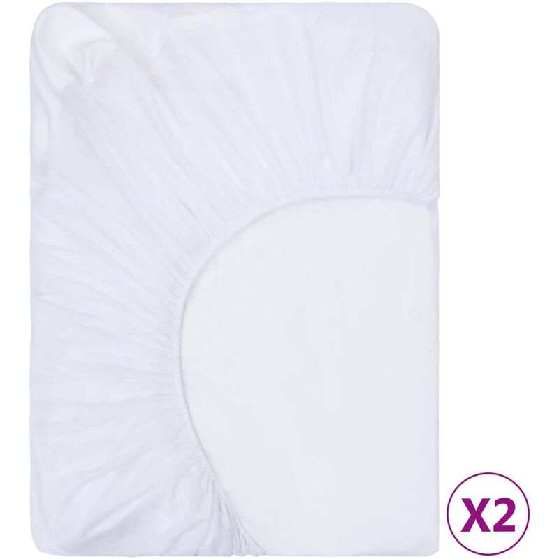 

Sábanas bajeras impermeables 2 uds algodón blanco 160x200 cm - Blanco - Youthup