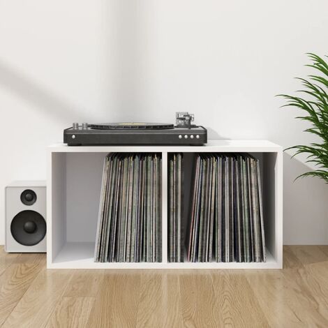 YOUTHUP Schallplatten-Aufbewahrungsbox Weiß 71×34×36 cm Spanplatte - Weiß