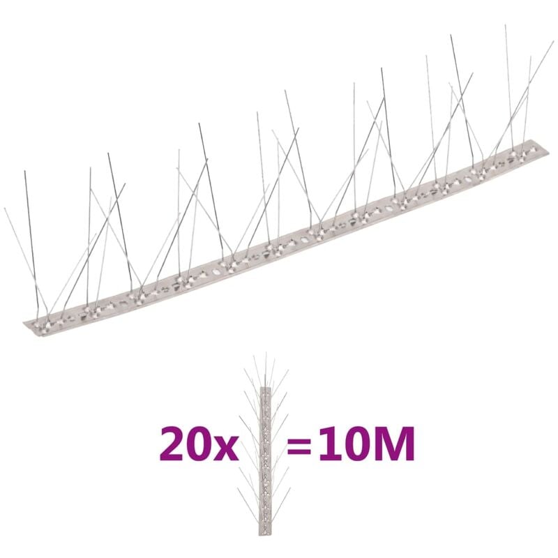 

Set de 5 hileras de pinchos contra pájaros y palomas 20 uds 10m - Youthup