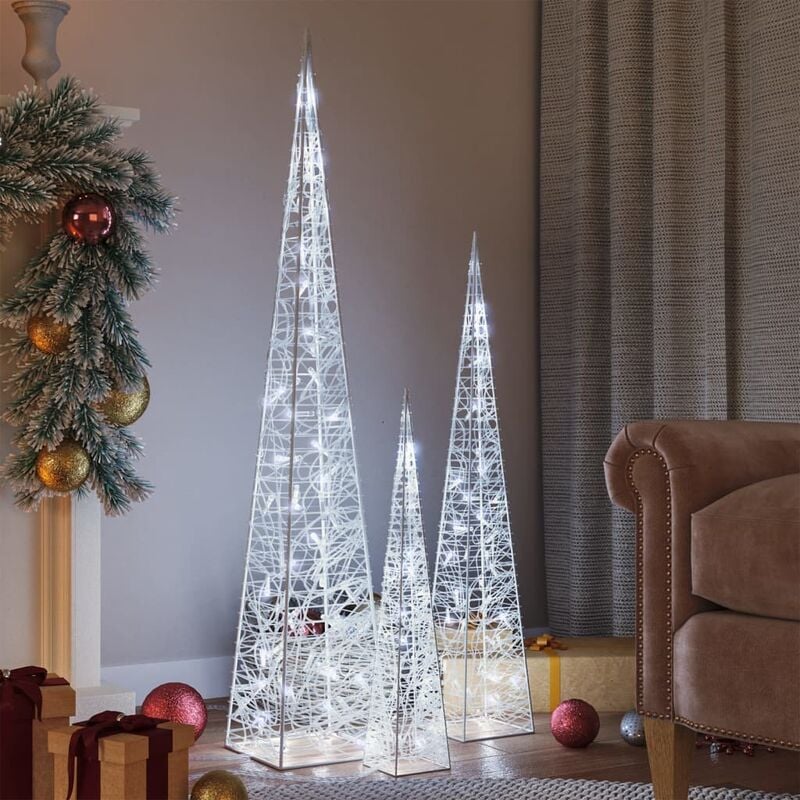 

Set de cono luz LED decorativo acrílico blanco frío 60/90/120cm - Youthup