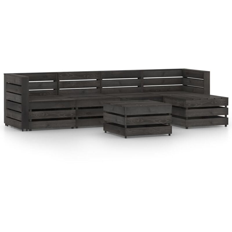 

YOUTHUP Set de muebles de jardín 6 pzas madera de pino impregnada gris