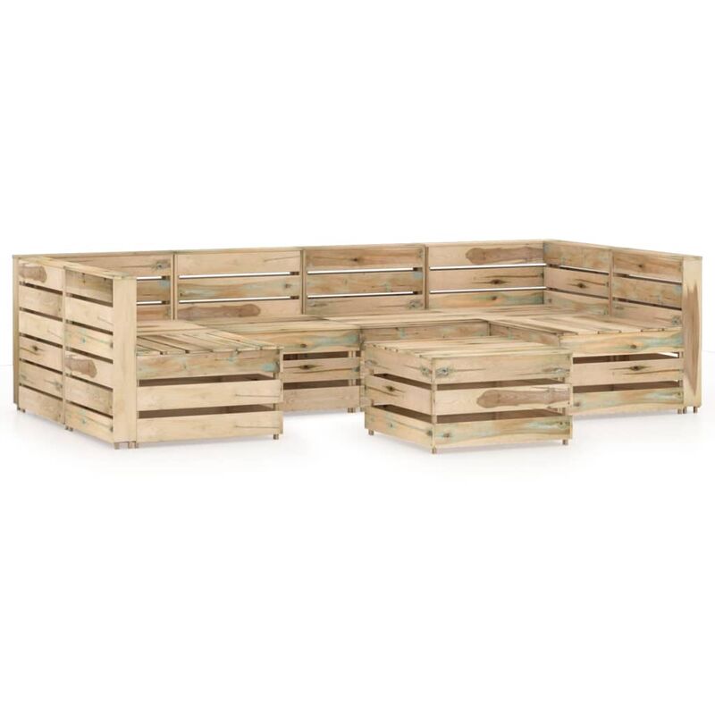 

Set de muebles de jardín 7 pzas madera de pino impregnada verde - Youthup