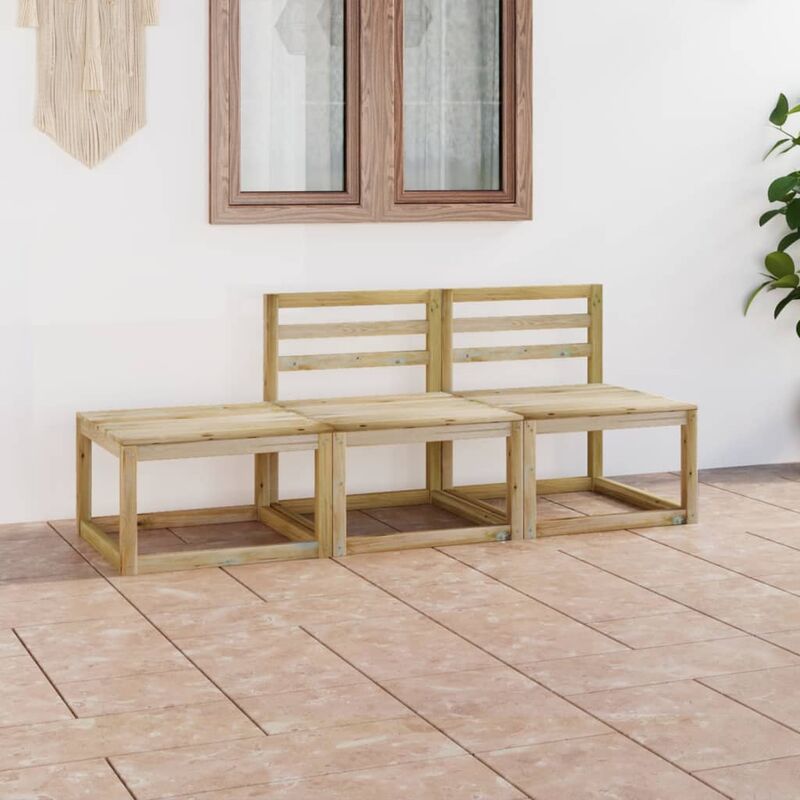 

YOUTHUP Set de muebles jardín 3 piezas madera de pino impregnada verde - Marrón