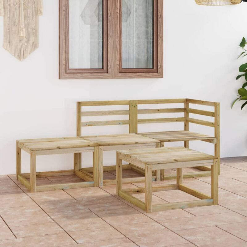 

Set de muebles jardín 4 piezas madera de pino impregnada verde - Marrón - Youthup