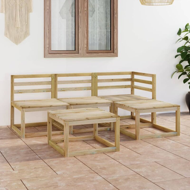 

Set de muebles jardín 5 piezas madera de pino impregnada verde - Marrón - Youthup
