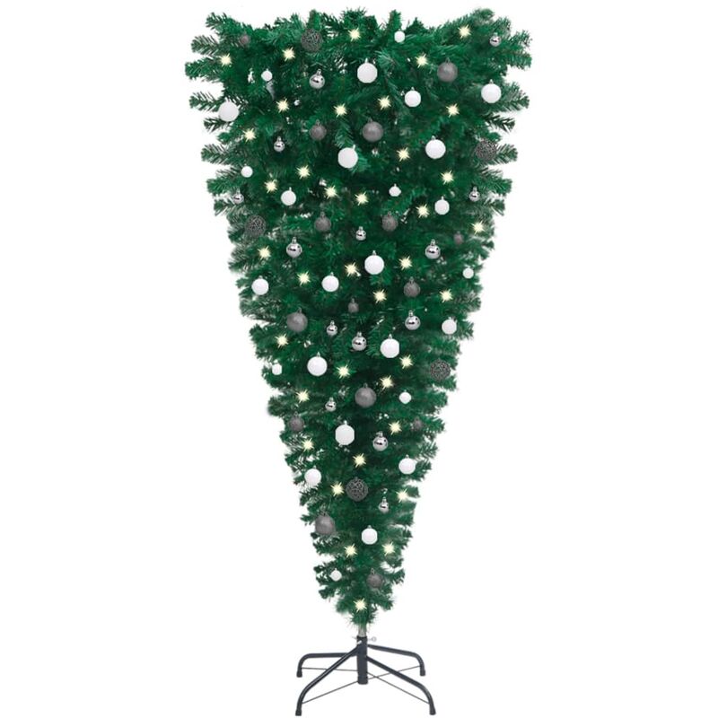 

Set de árbol de Navidad artificial al revés LED y bolas 150 cm - Youthup