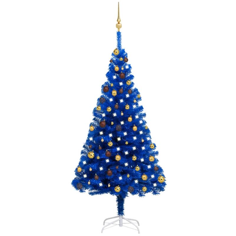 

Set de árbol de Navidad artificial con LED y bolas azul 180 cm - Youthup