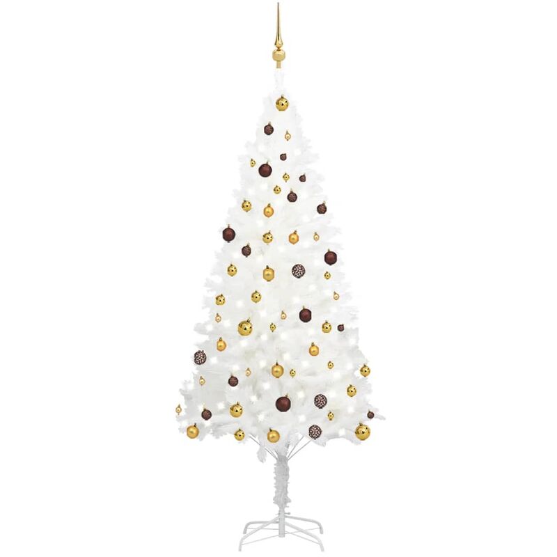 

Set de árbol de Navidad artificial con LED y bolas blanco 210cm - Youthup